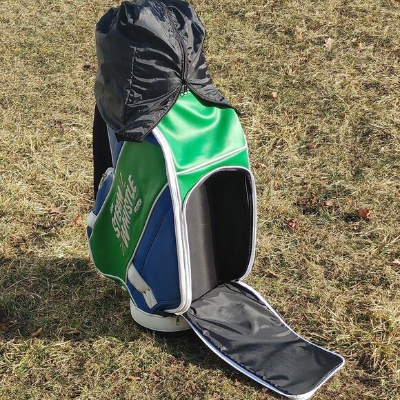 RARE Steam Whistle Beer Golf Bag Leather Embroidered Logo BELDING - Picture 11 of 11